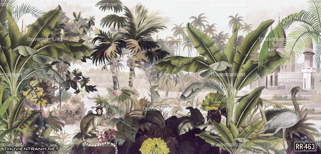 Tranh dán tường rừng rậm nhiệt đới, Tranh vẽ cổ điển, Vintage TropicalRR-463 - Kết quả tìm kiếm tranh tường